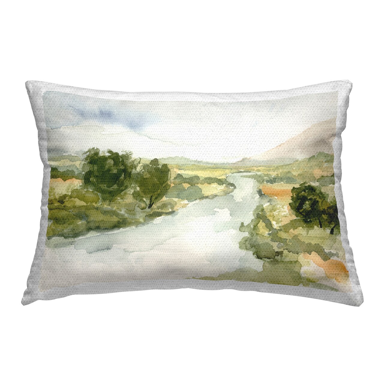 Atmospheric Stream Landscape Design by Victoria Barnes Outdoor Printed Pillow